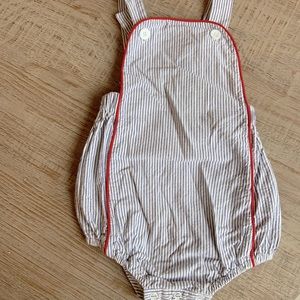 The Oaks Apparel navy striped romper size 2